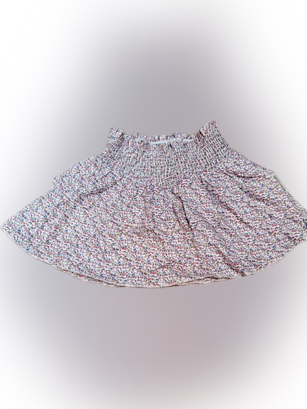 KatieJ NYC Girls Brooke Smocked Floral Tiered Mini Skirt